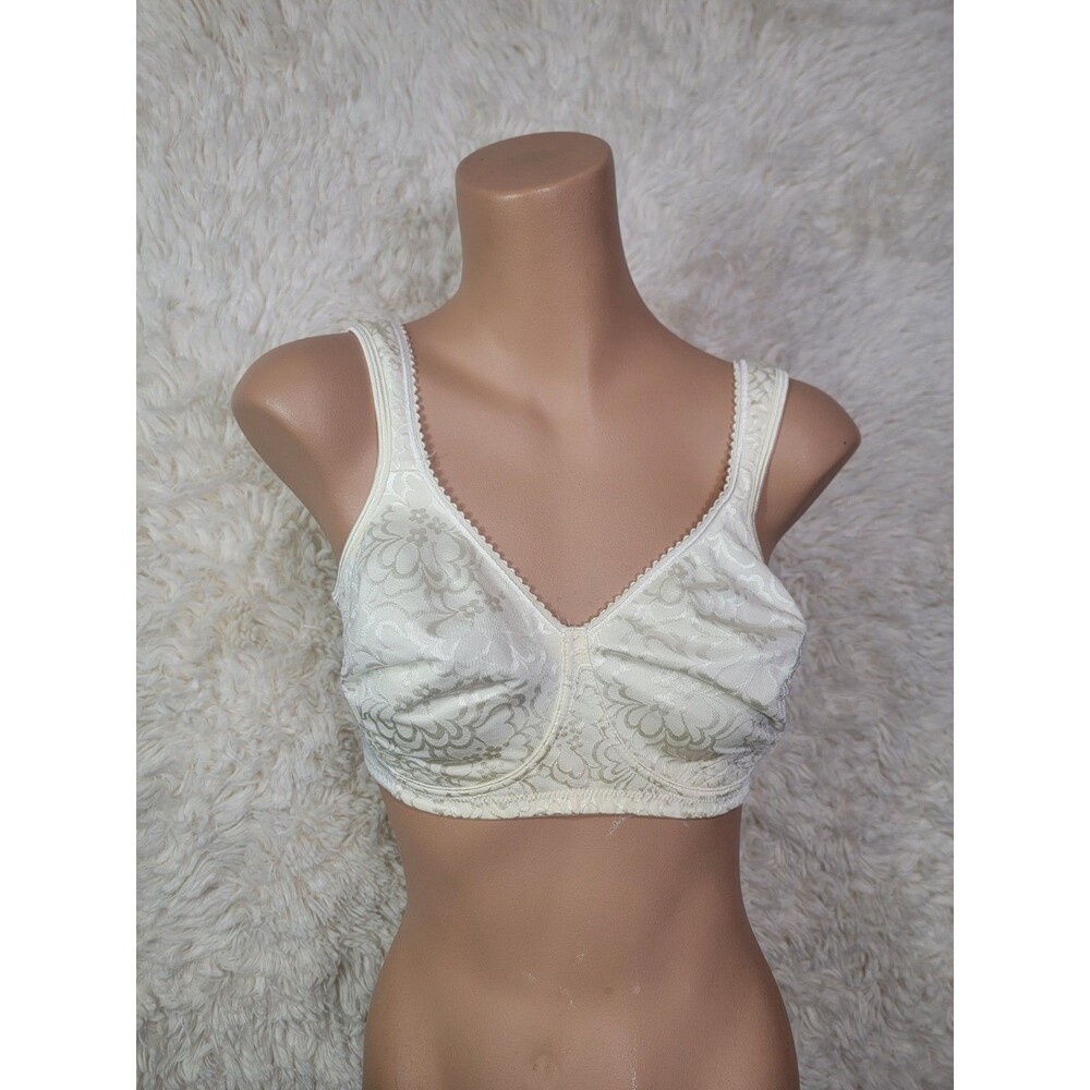 Playtex 18 HOUR Bra Size 38C White Floral Wireless Style 4745 Comfort Straps I